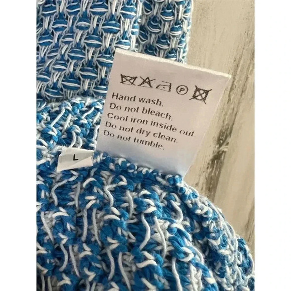 Leggiadro Women's Blue Herringbone Cardigan Sweater Size L - Picture 9 of 11
